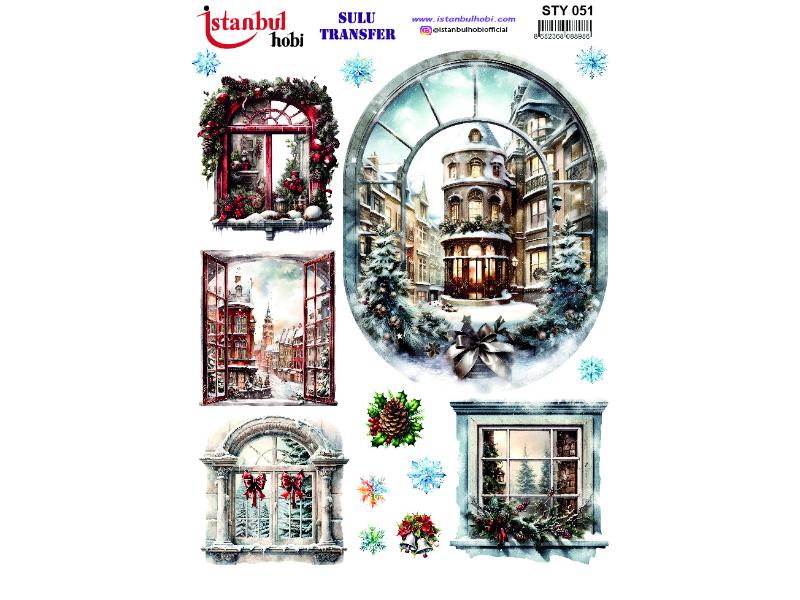 Yılbaşı Sulu Transfer Kağıdı 25x35cm STY-051