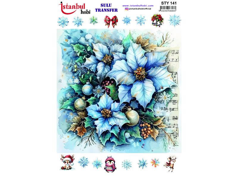 Yılbaşı Sulu Transfer Kağıdı 25x35cm STY-141