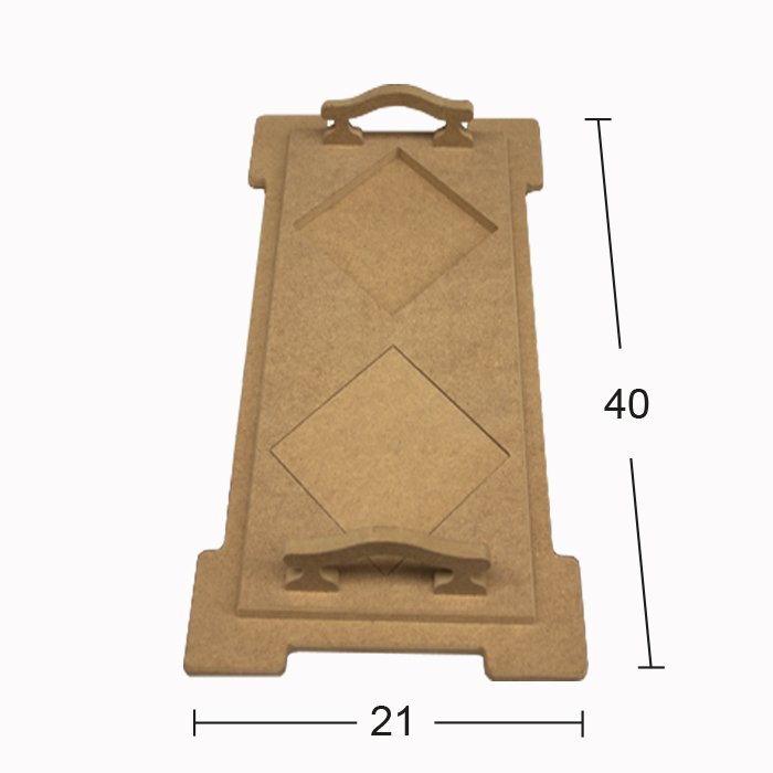 Ahşap Büyük Karolu Tepsi 40x21cm T785