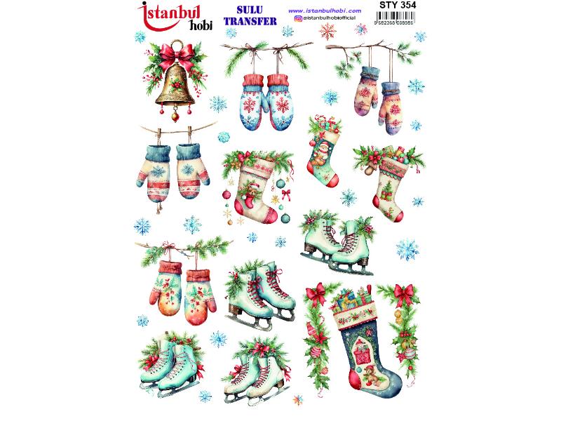 Yılbaşı Sulu Transfer Kağıdı 25x35cm STY-354