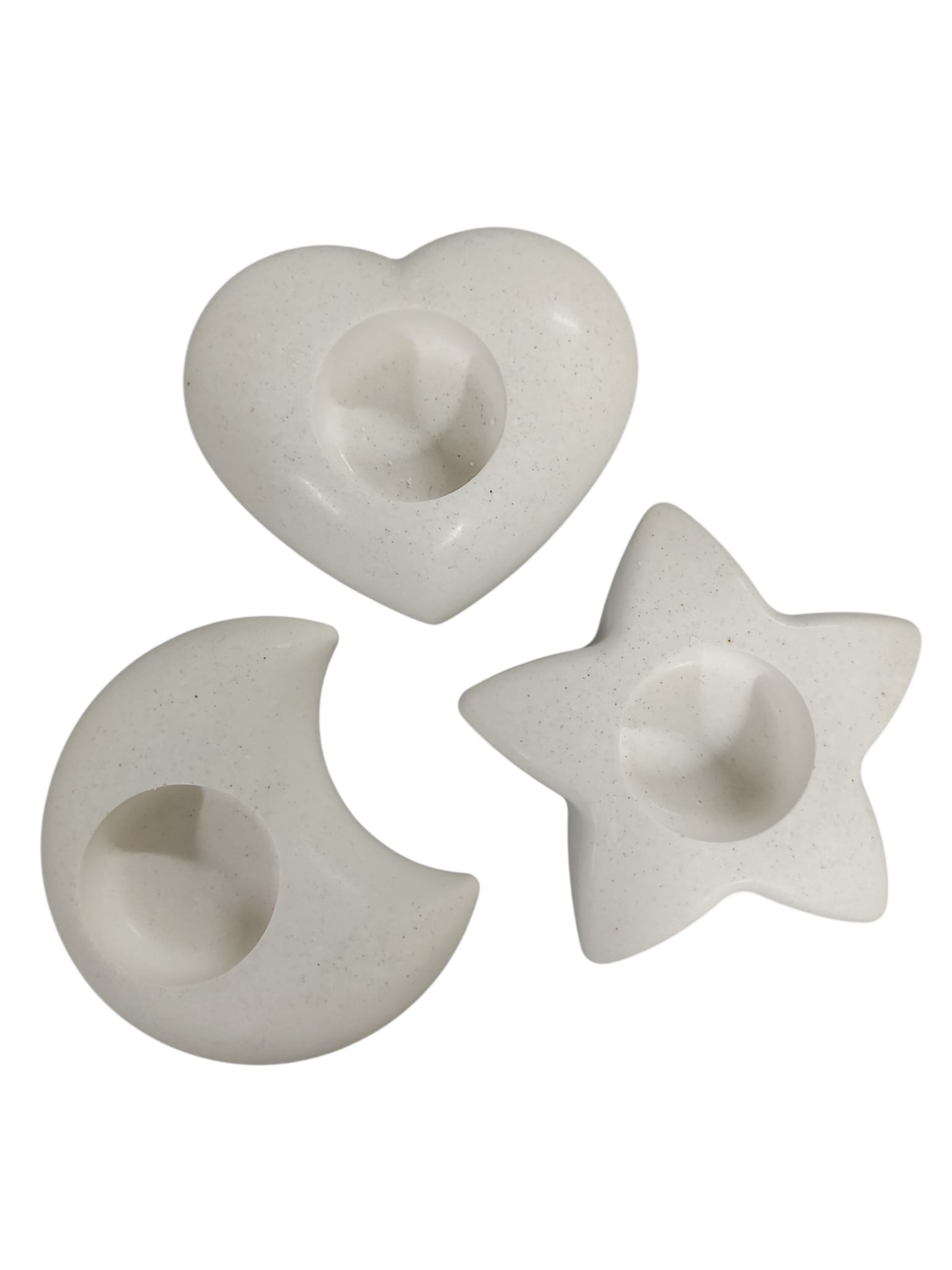 Dekoratif Ay Yıldız Kalp Mumluk Seti 3 Parça