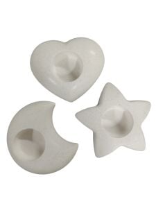 Dekoratif Ay Yıldız Kalp Mumluk Seti 3 Parça