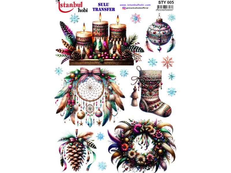 Yılbaşı Sulu Transfer Kağıdı 25x35cm STY-005
