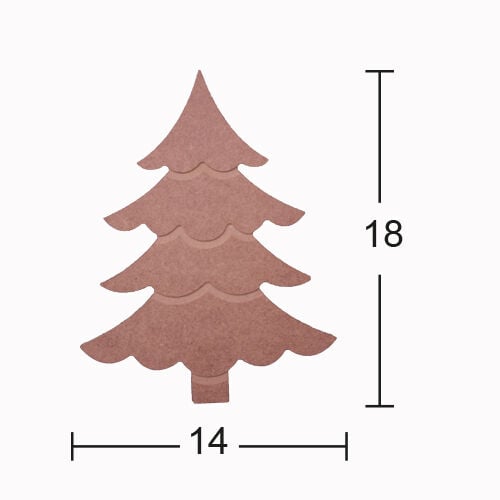 Ahşap Yılbaşı Çam Ağacı 18x14cm Ayakta Durabilir 18mm H132