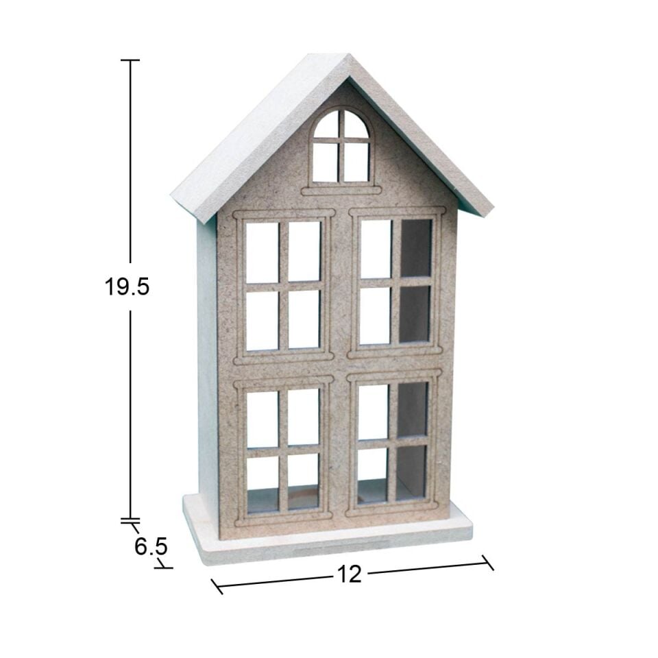Ahşap Yılbaşı Dekoratif Mumluk T-light 19,5x12cm M13
