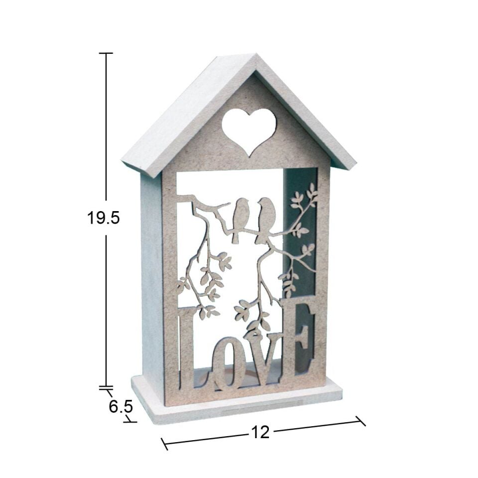Ahşap Yılbaşı Dekoratif Mumluk T-light 19,5x12cm M16
