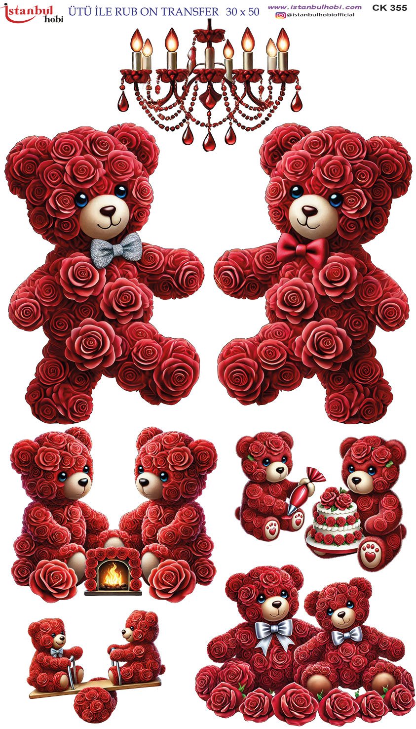 Ütü İle Rub On Transfer 30x50cm CK355