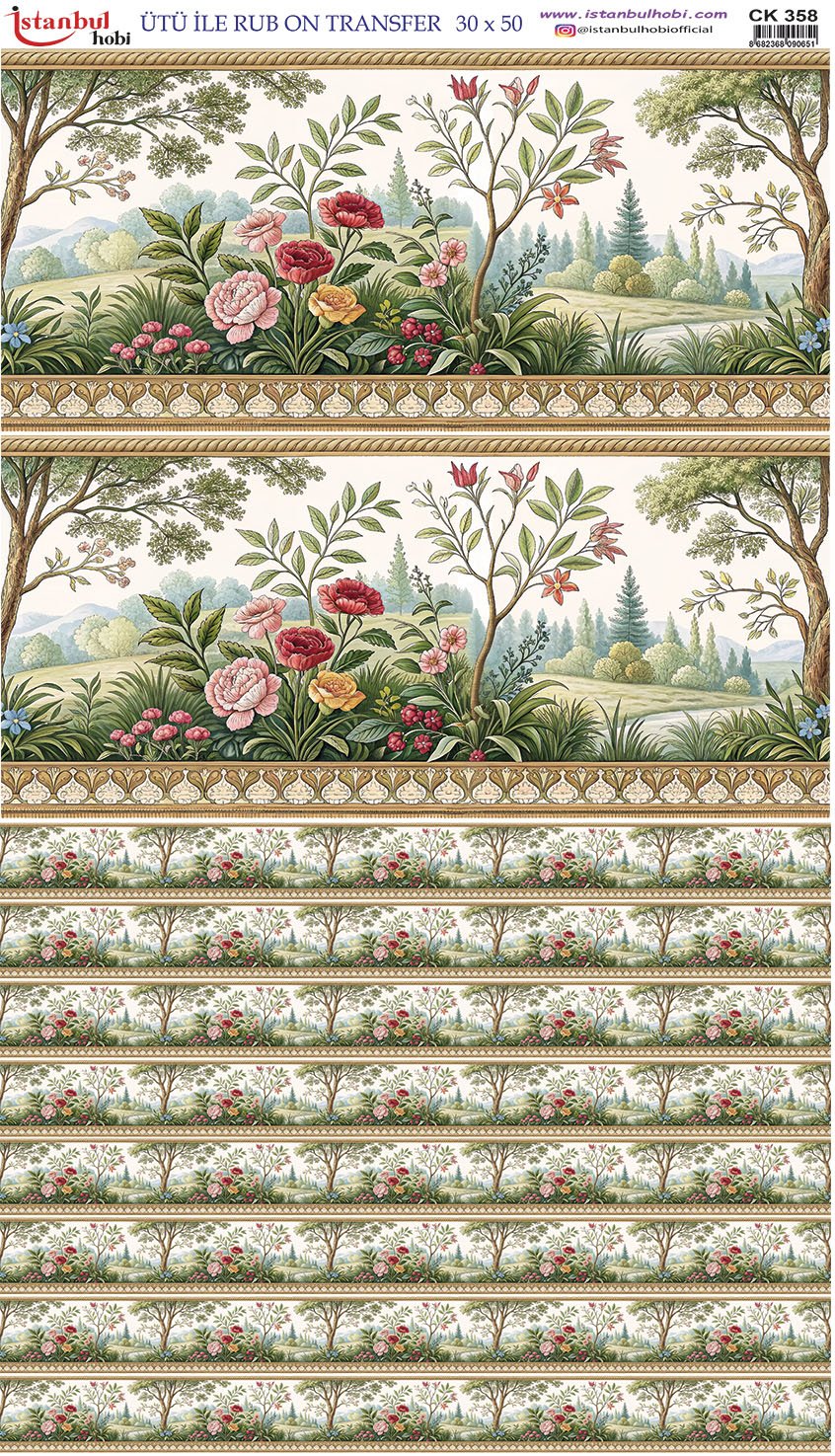 Ütü İle Rub On Transfer 30x50cm CK358