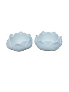 Lotus Çiçek 2 li Set Mumluk 8x3,5cm+