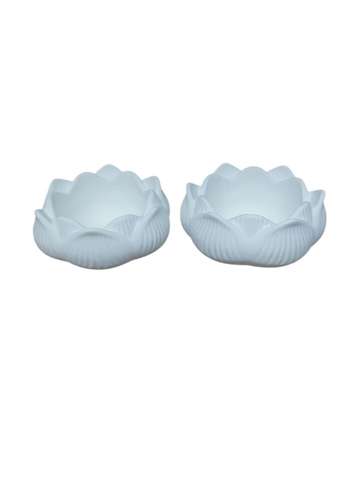 Lotus Çiçek 2 li Set Mumluk 8x3,5cm+