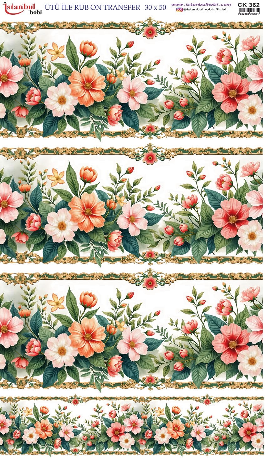 Ütü İle Rub On Transfer 30x50cm CK362