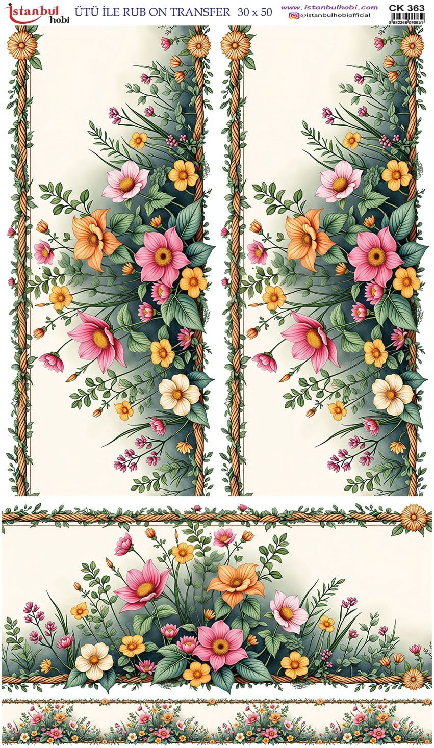 Ütü İle Rub On Transfer 30x50cm CK363