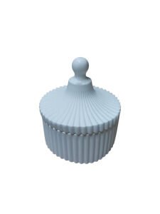 Yuvarlak Çizgili Kapaklı Kutu 9x8cm