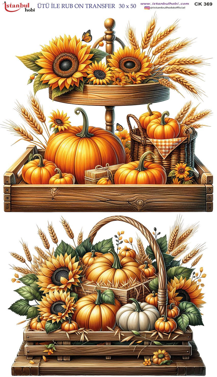 Ütü İle Rub On Transfer 30x50cm CK369