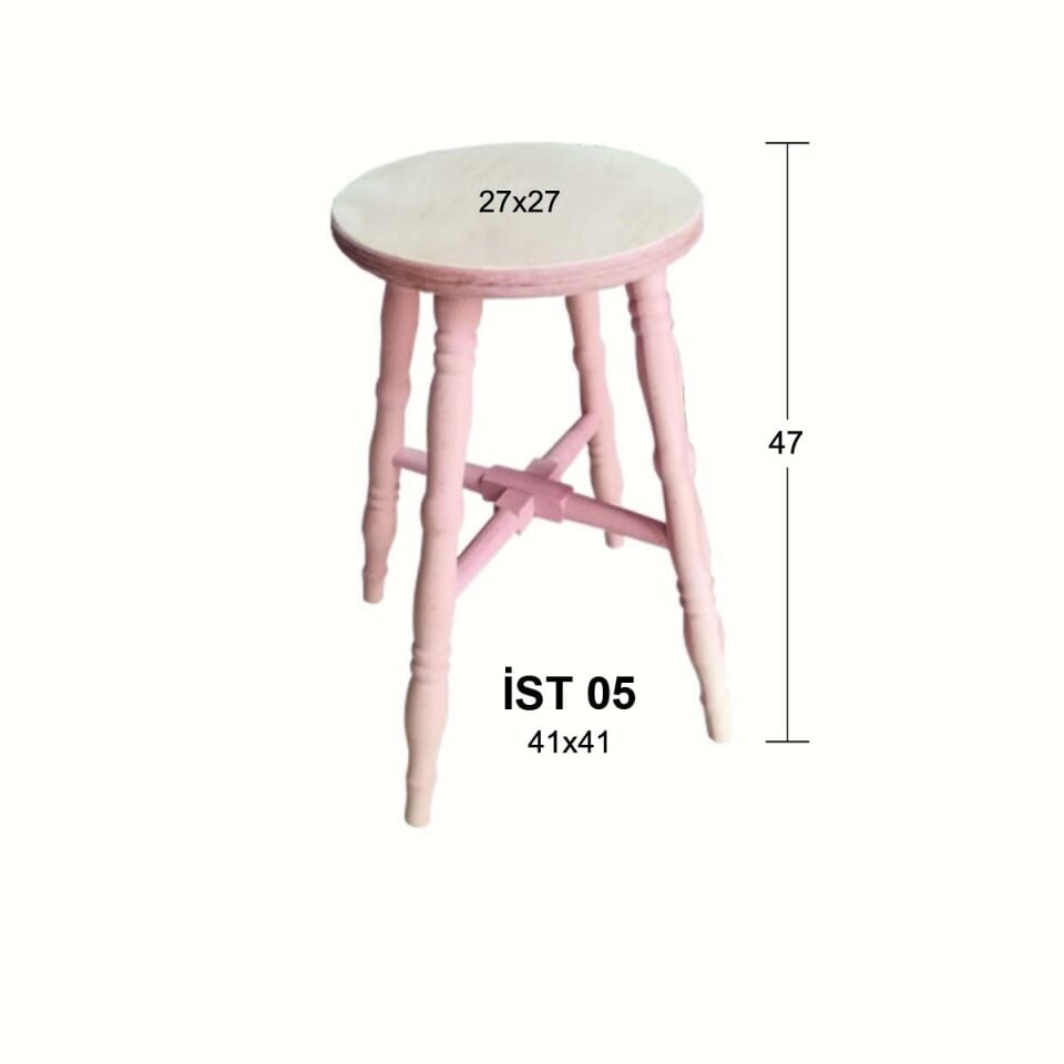Ahşap Tabure Gürgen Ayak 47cm İST05 (Kolay Montaj) Demonte
