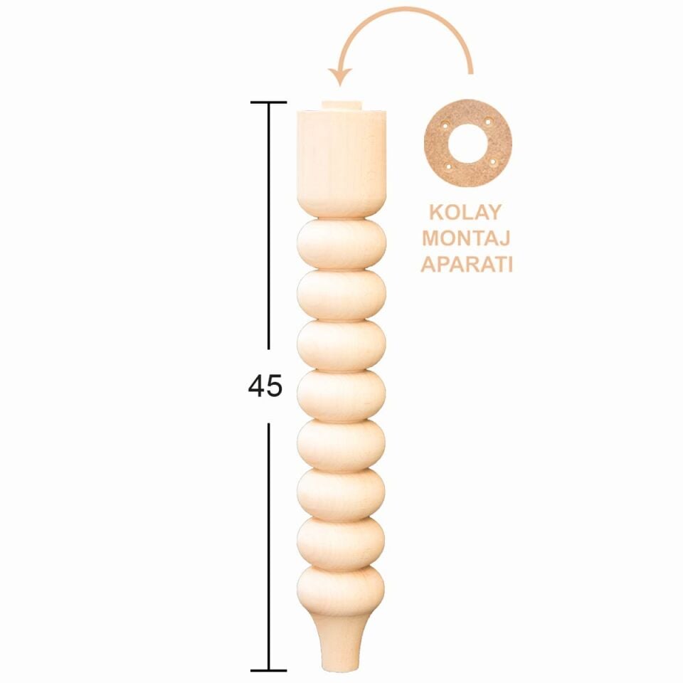 Ahşap Mobilya Ayağı 45cm Gürgen Ağacı FT12