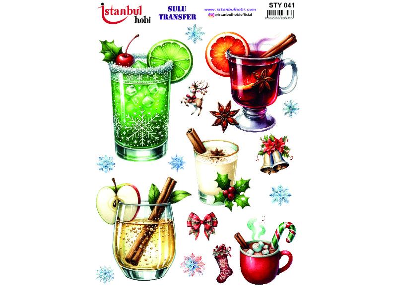 Yılbaşı Sulu Transfer Kağıdı 25x35cm STY-041