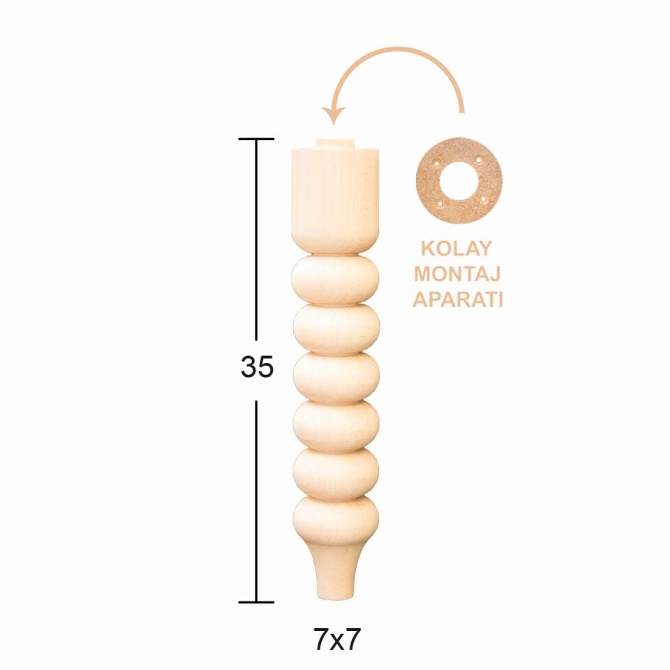 Ahşap Mobilya Ayağı 35cm Gürgen Ağacı FT13