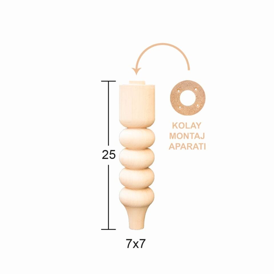 Ahşap Mobilya Ayağı 25cm Gürgen Ağacı FT14