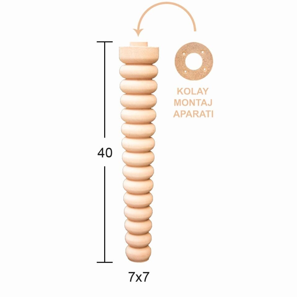 Ahşap Mobilya Ayağı 40cm Gürgen Ağacı FT15