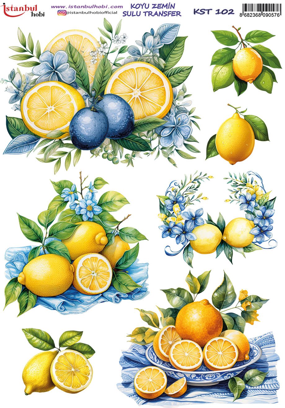 Koyu Zemin Sulu Transfer Kağıdı 25x35cm KST102