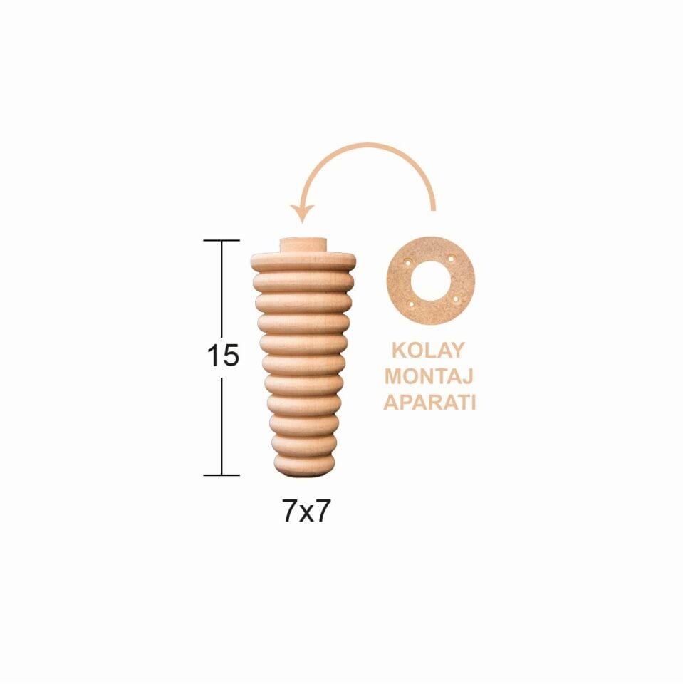Ahşap Mobilya Ayağı 15cm Gürgen Ağacı FT18