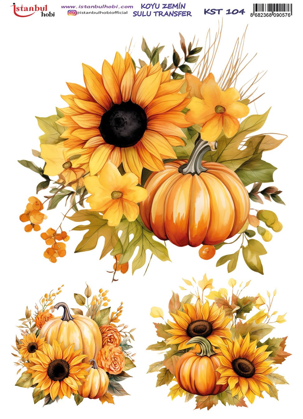 Koyu Zemin Sulu Transfer Kağıdı 25x35cm KST104