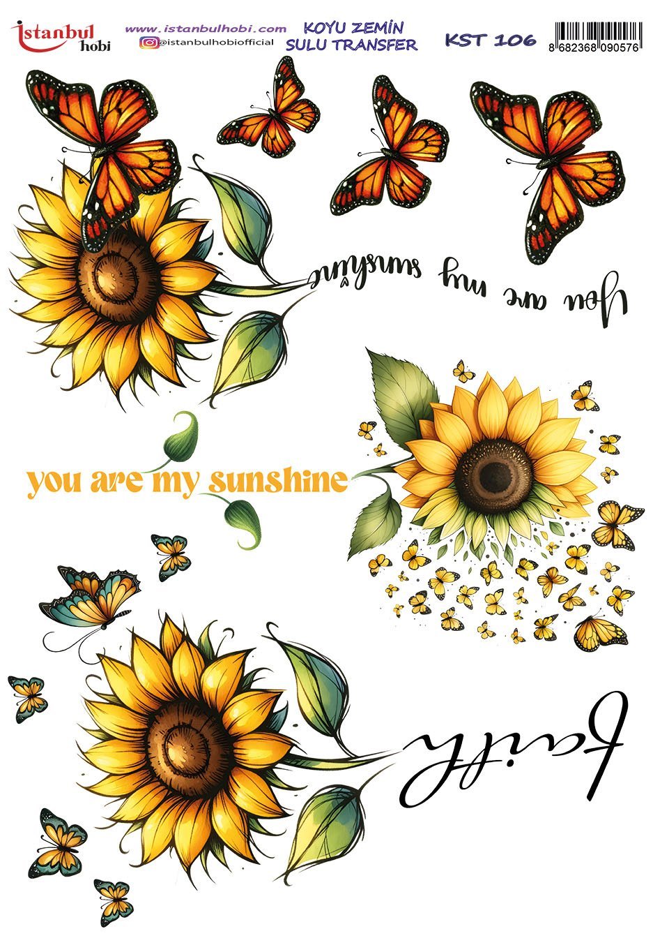 Koyu Zemin Sulu Transfer Kağıdı 25x35cm KST106