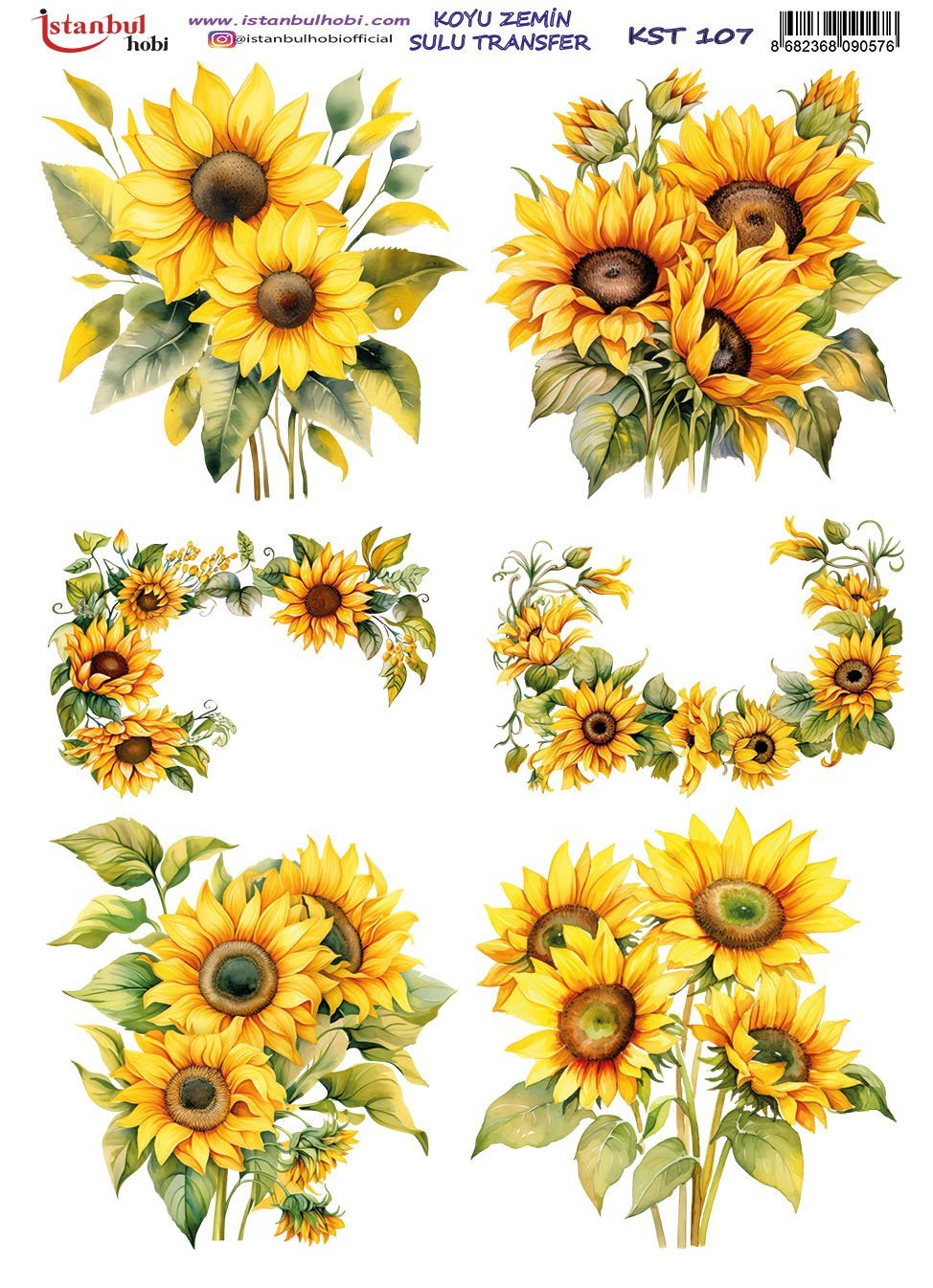 Koyu Zemin Sulu Transfer Kağıdı 25x35cm KST107