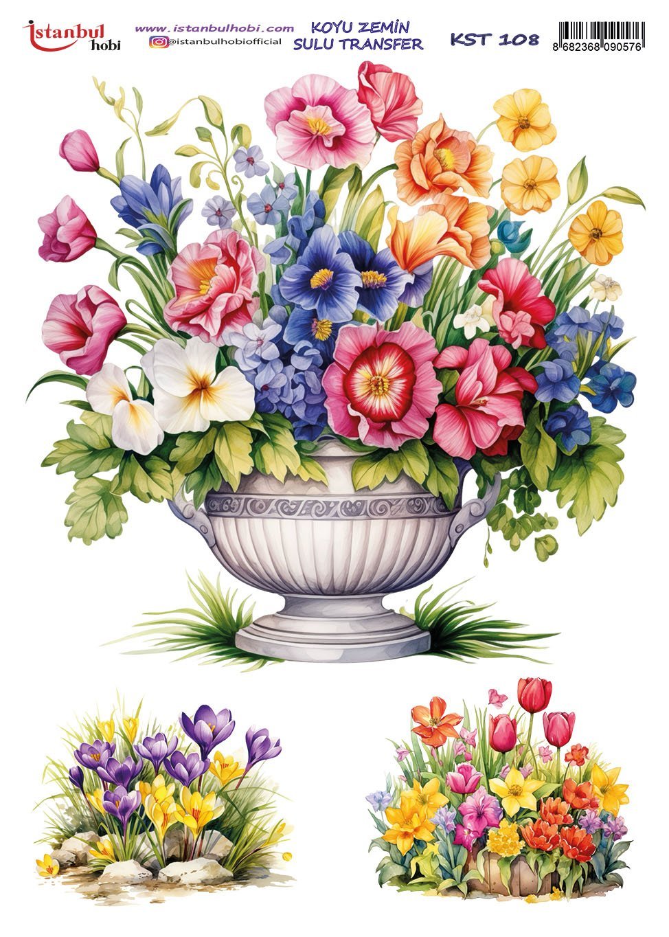 Koyu Zemin Sulu Transfer Kağıdı 25x35cm KST108