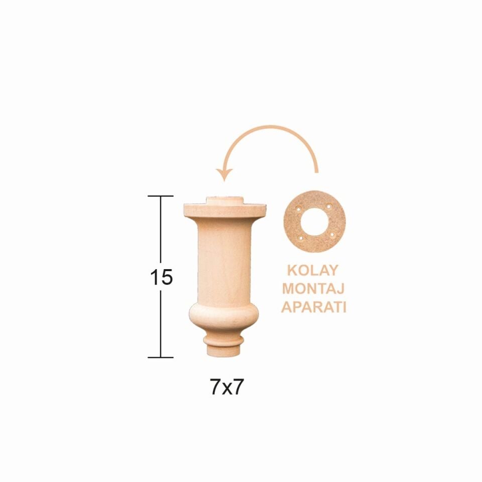 Ahşap Mobilya Ayağı 15cm Gürgen Ağacı FT24