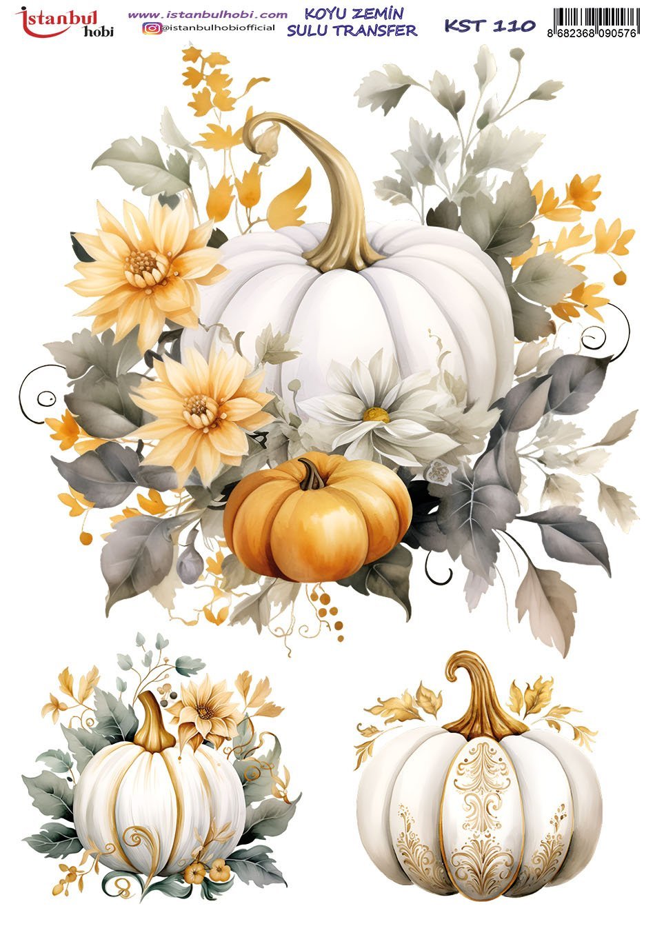 Koyu Zemin Sulu Transfer Kağıdı 25x35cm KST110