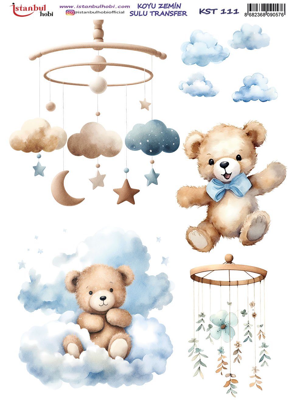 Koyu Zemin Sulu Transfer Kağıdı 25x35cm KST111