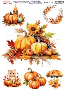 Koyu Zemin Sulu Transfer Kağıdı 25x35cm KST112