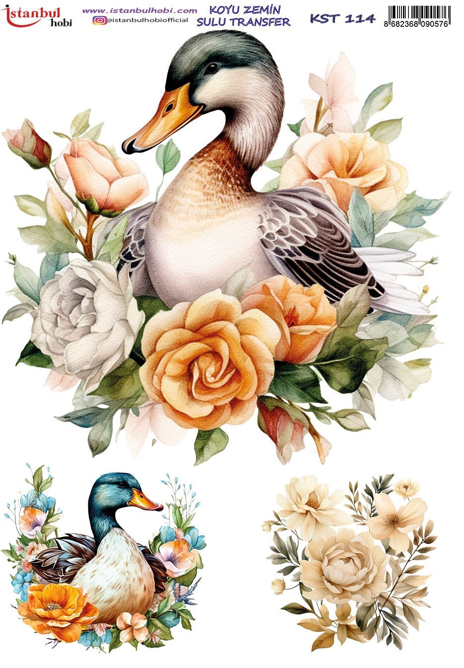 Koyu Zemin Sulu Transfer Kağıdı 25x35cm KST114