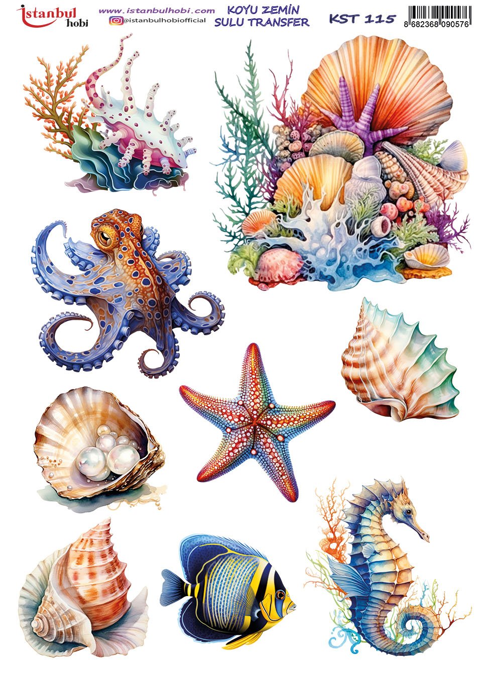 Koyu Zemin Sulu Transfer Kağıdı 25x35cm KST115