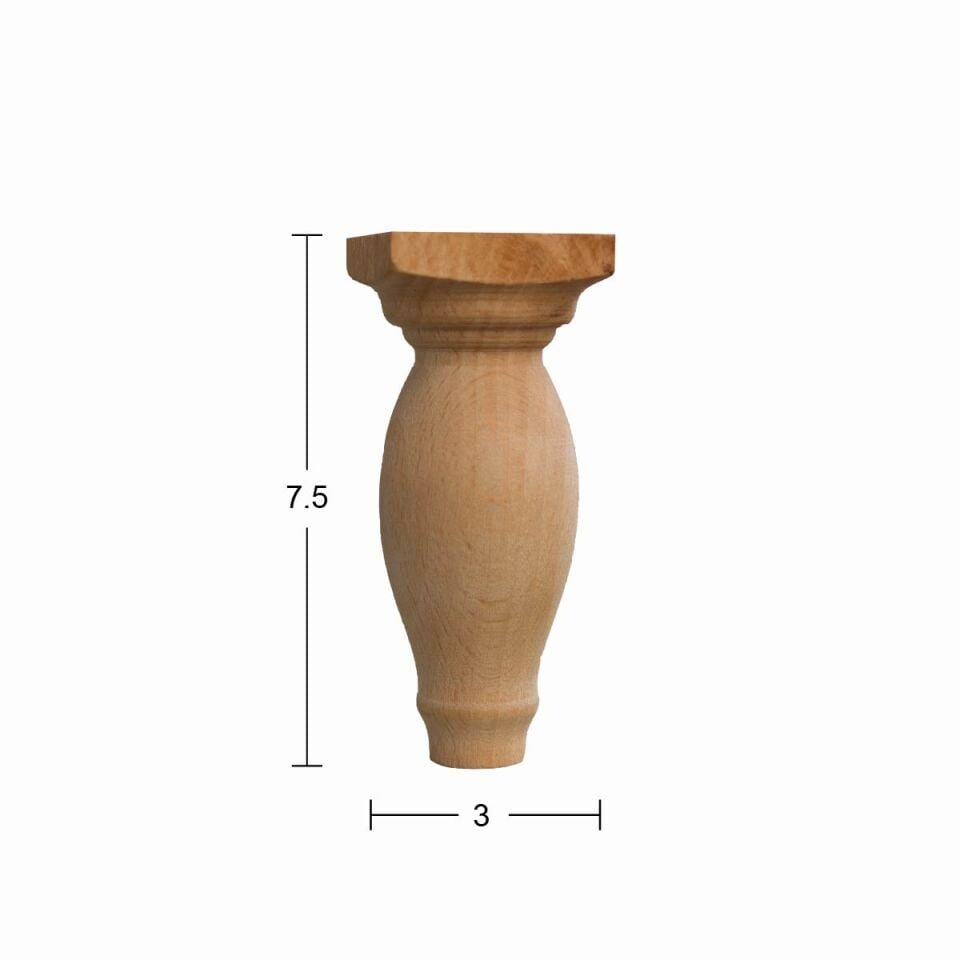 Ahşap Mobilya Ayağı 7,5cm Gürgen Ağacı FT31
