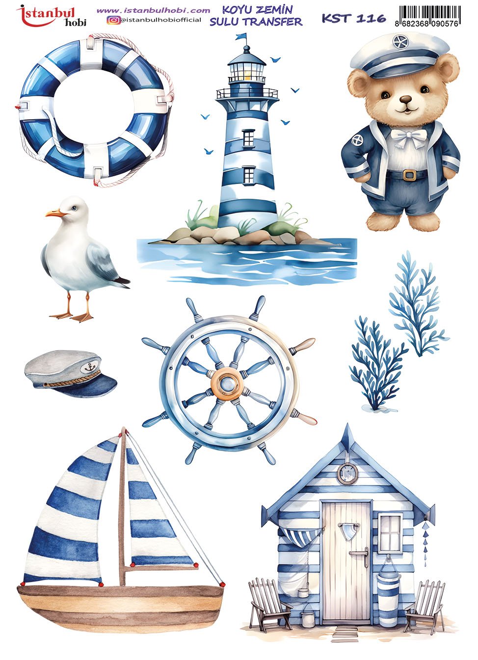 Koyu Zemin Sulu Transfer Kağıdı 25x35cm KST116