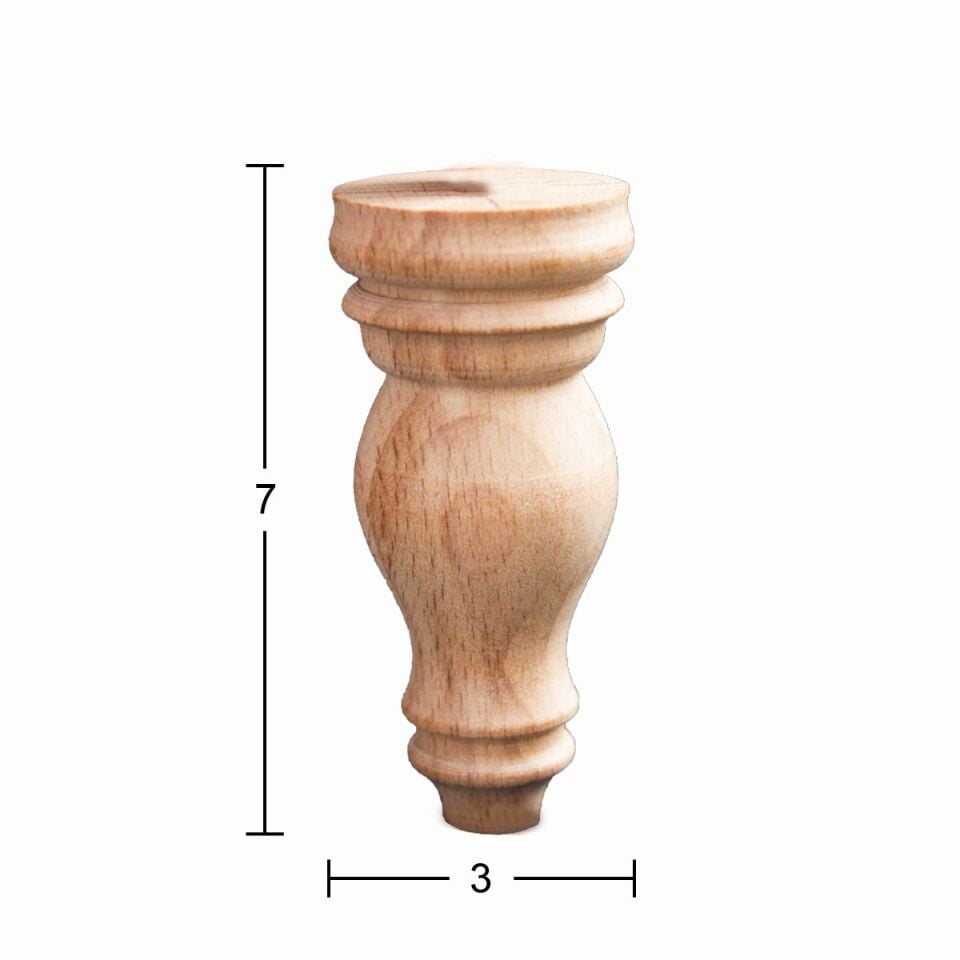 Ahşap Mobilya Ayağı 7cm Gürgen Ağacı FT32