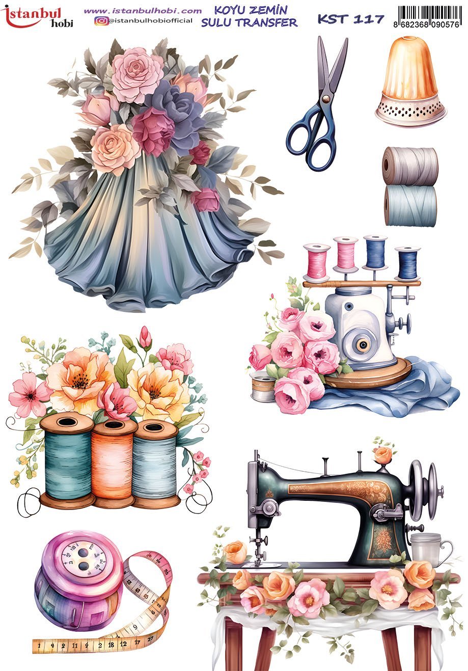 Koyu Zemin Sulu Transfer Kağıdı 25x35cm KST117