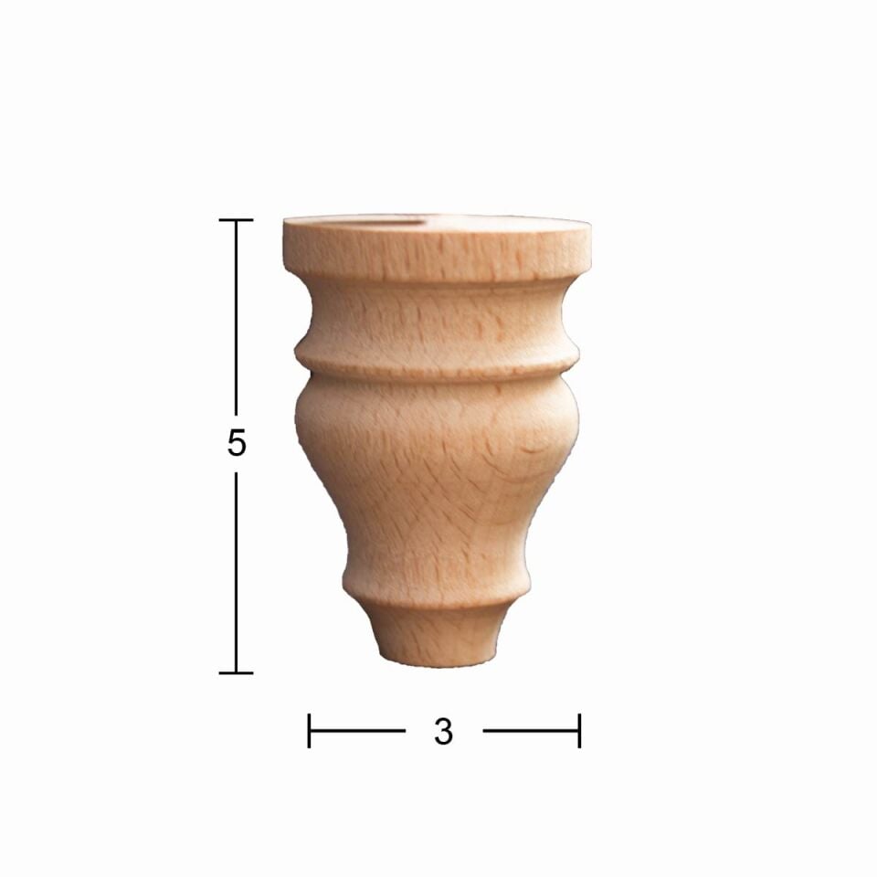 Ahşap Mobilya Ayağı 5cm Gürgen Ağacı FT34