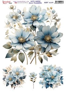 Koyu Zemin Sulu Transfer Kağıdı 25x35cm KST119