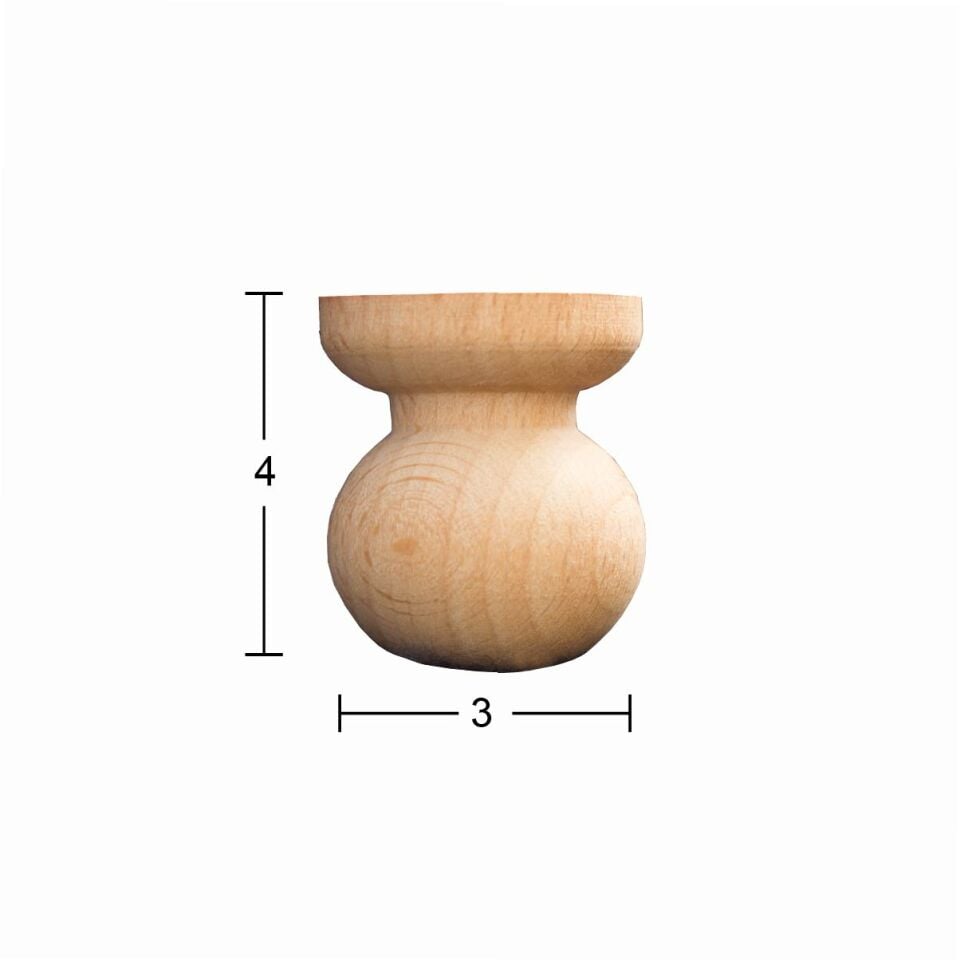 Ahşap Mobilya Ayağı 4cm Gürgen Ağacı FT36