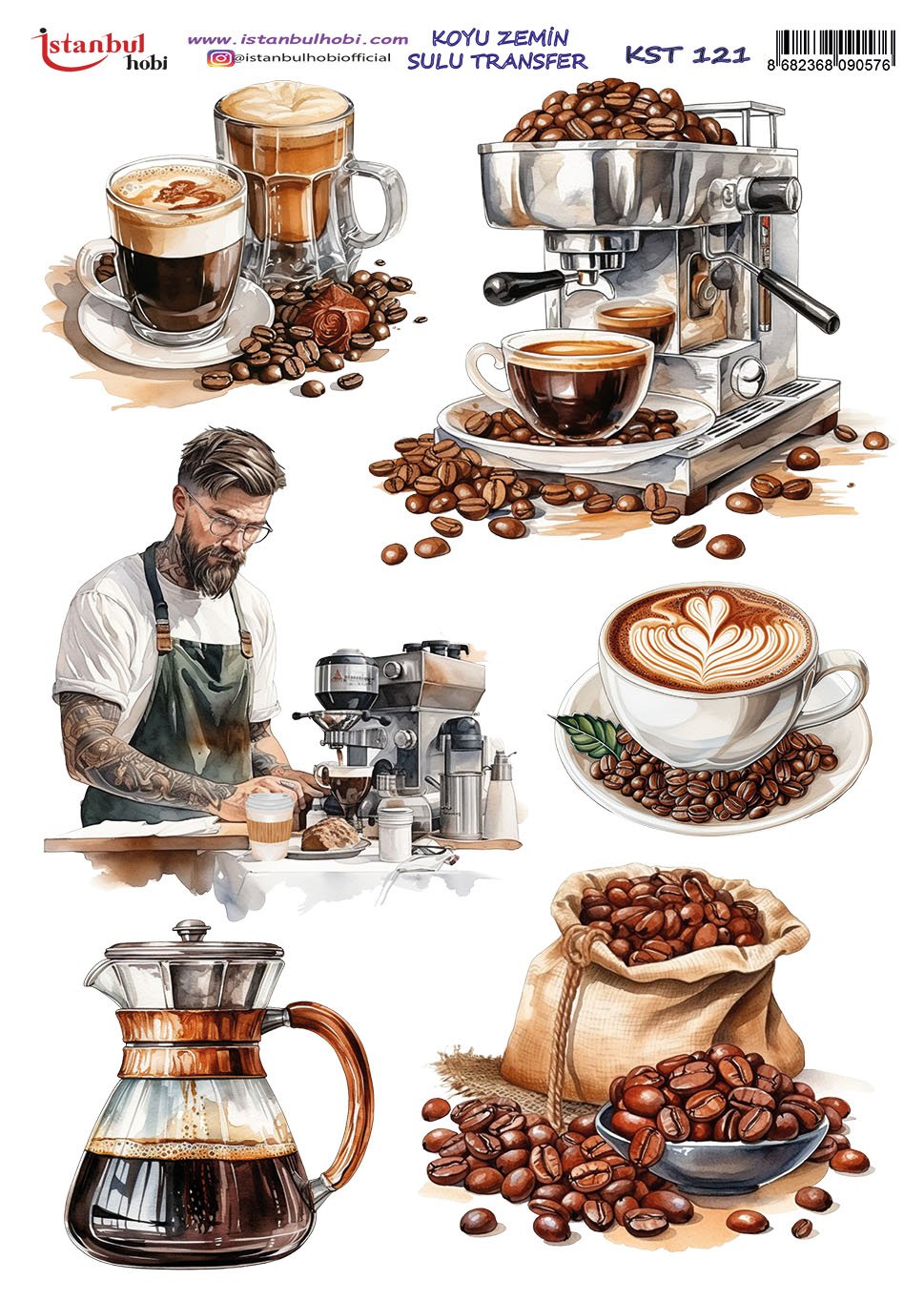 Koyu Zemin Sulu Transfer Kağıdı 25x35cm KST121