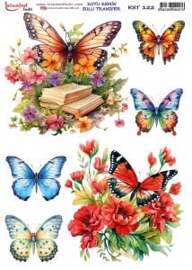 Koyu Zemin Sulu Transfer Kağıdı 25x35cm KST122