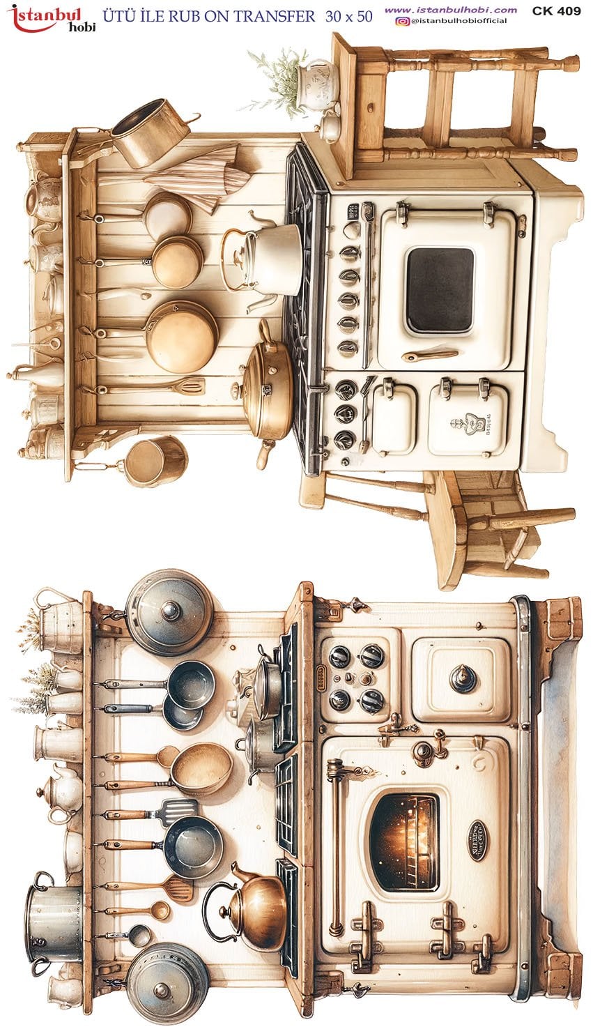 Ütü İle Rub On Transfer 30x50cm CK409