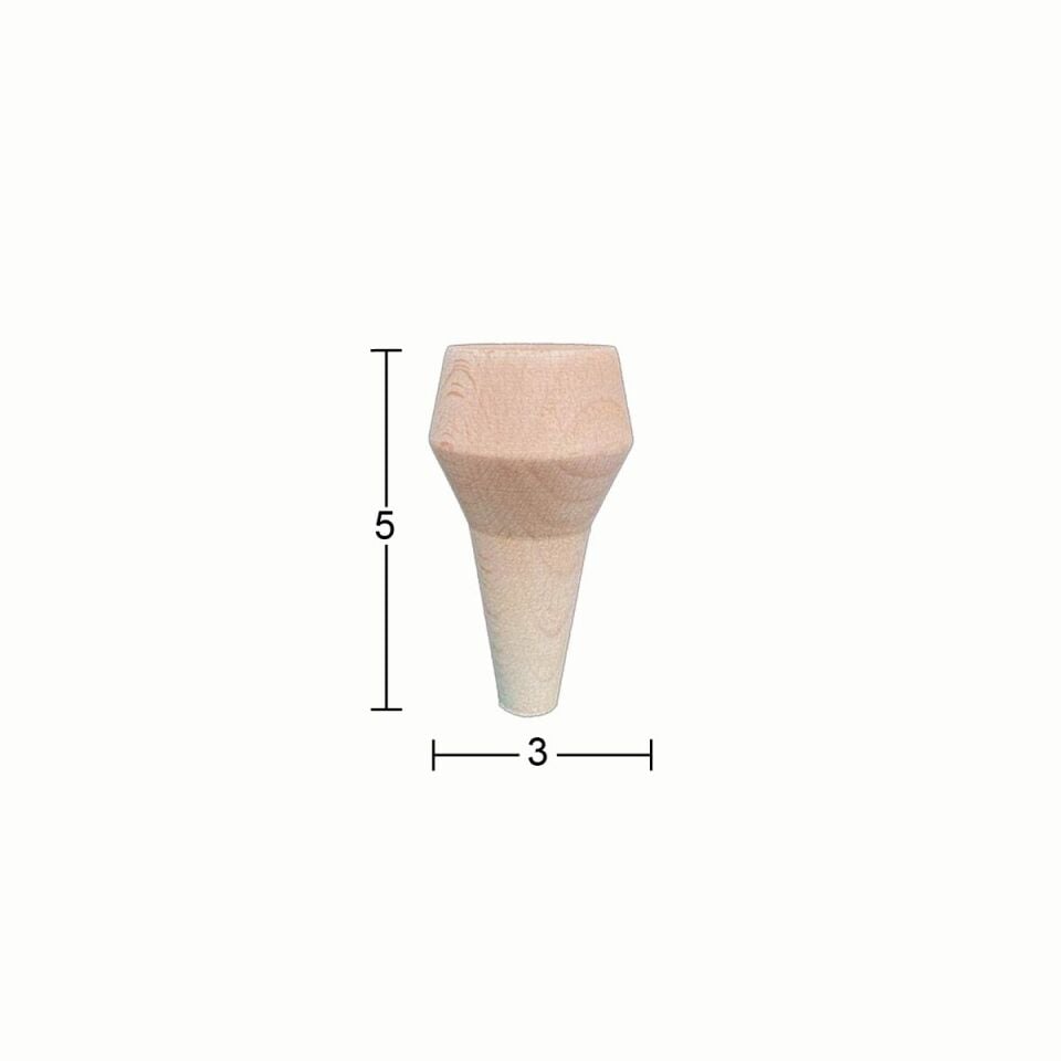Ahşap Mobilya Ayağı 5cm Gürgen Ağacı FT38