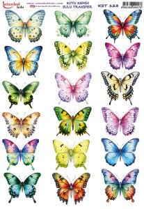 Koyu Zemin Sulu Transfer Kağıdı 25x35cm KST123