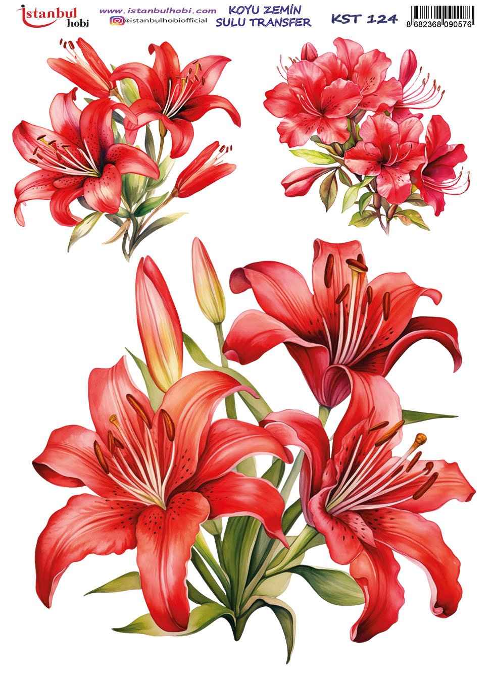 Koyu Zemin Sulu Transfer Kağıdı 25x35cm KST124