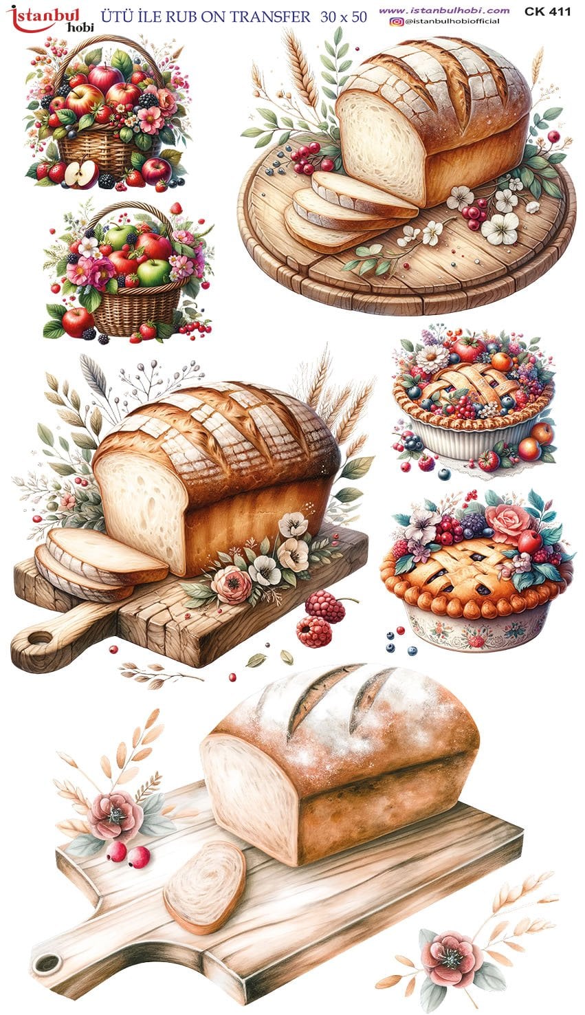 Ütü İle Rub On Transfer 30x50cm CK411